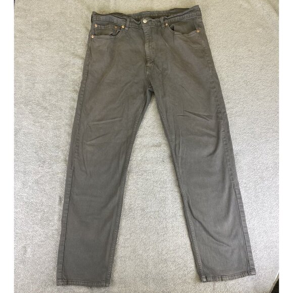 Levis Jeans 38x32 (Fits 38x31) Gray 505 Regular Straight Dark Wash Denim - Picture 1 of 16